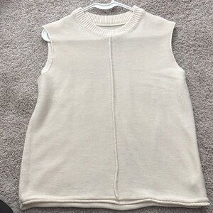 Sleeveless Cream Sweater